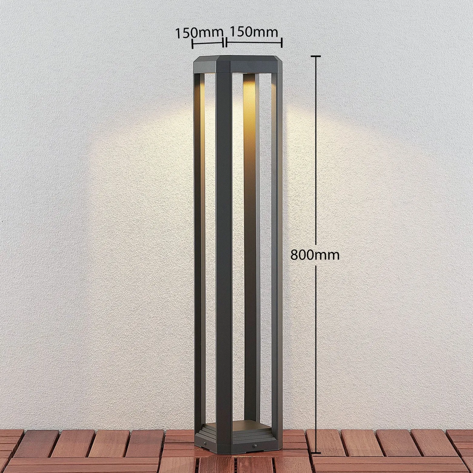 Lucande LED-Wegeleuchte Fery, anthrazit, Metall, 80cm, IP65
