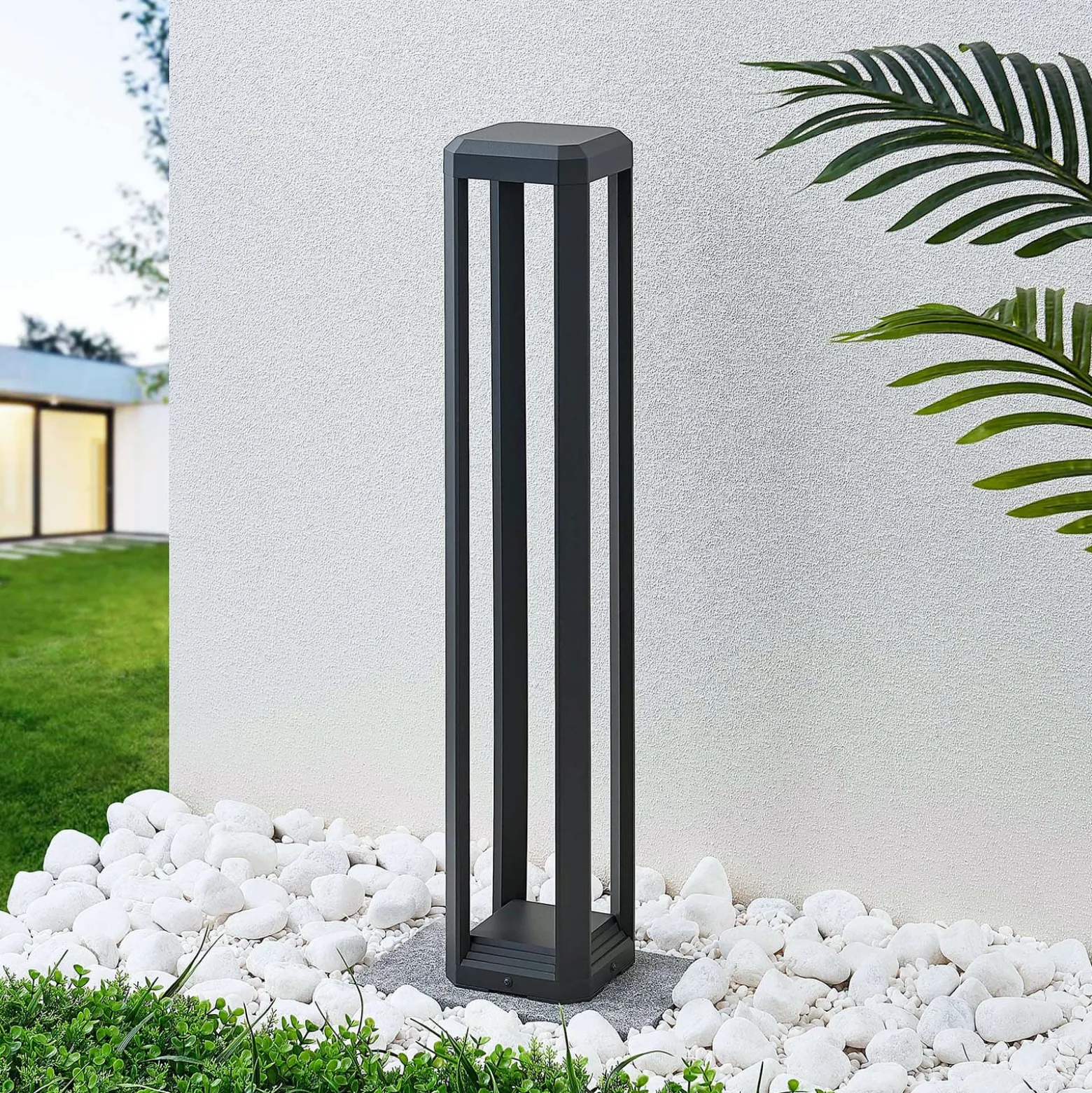 Lucande LED-Wegeleuchte Fery, anthrazit, Metall, 80cm, IP65