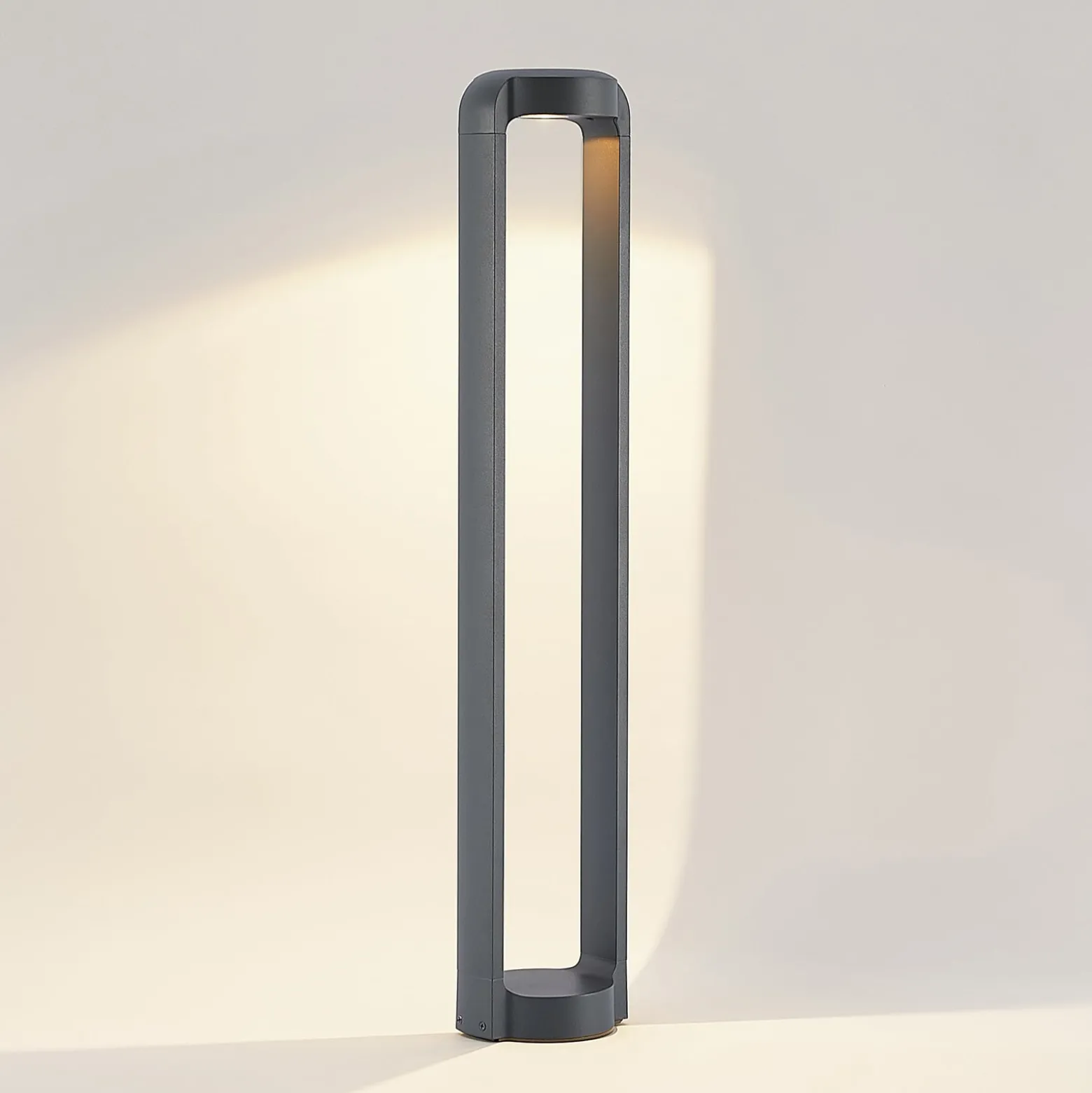 Lucande LED-Wegeleuchte Habsa, 80 cm, anthrazit, Metall