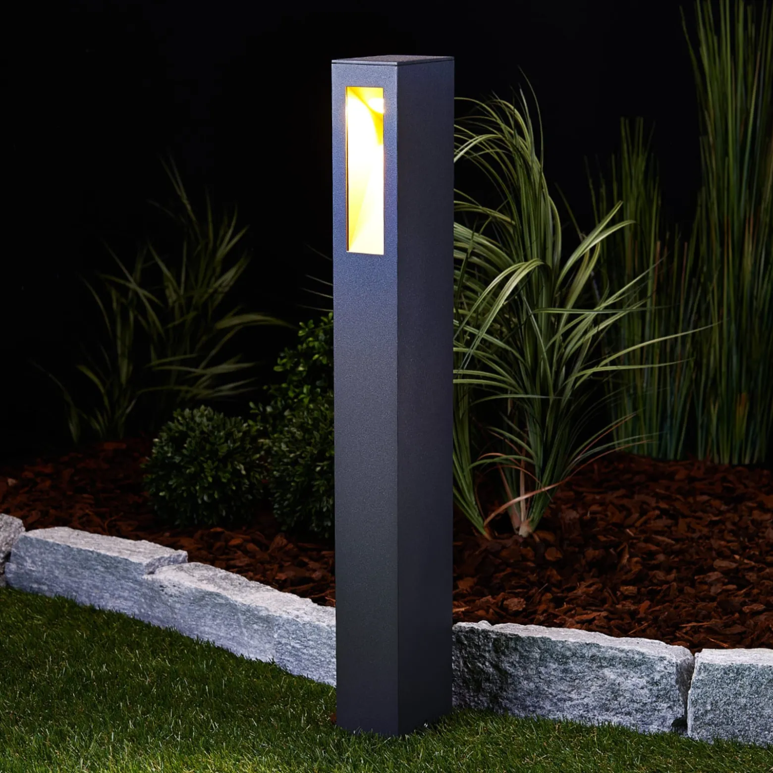 Lucande LED-Wegeleuchte Jenke, 65 cm, anthrazit, Aluminium