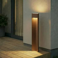 Lucande LED-Wegeleuchte Kaholo, braun, 90 cm, IP44