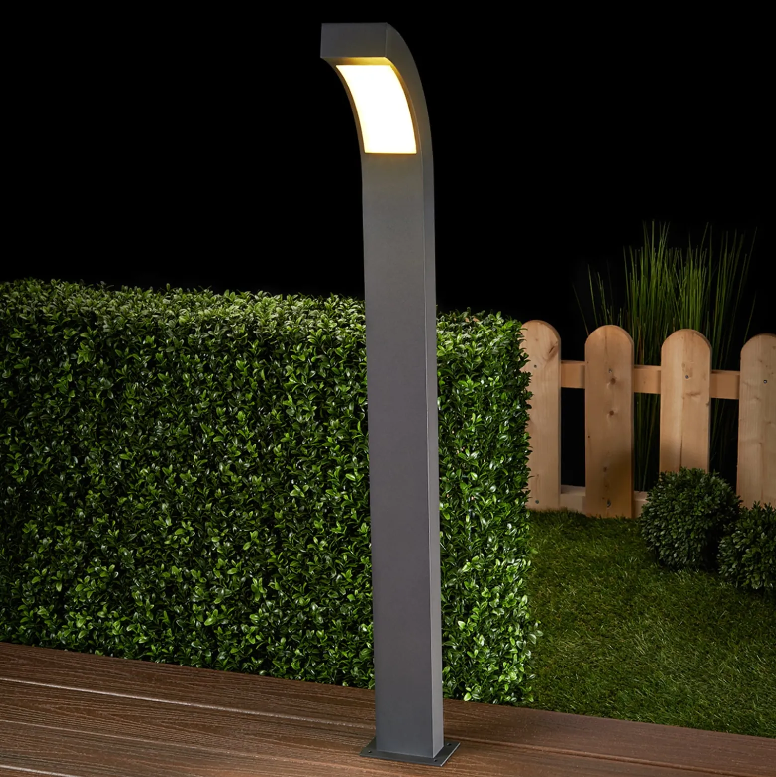 Lucande LED-Wegeleuchte Lennik, 100 cm, anthrazit, Metall