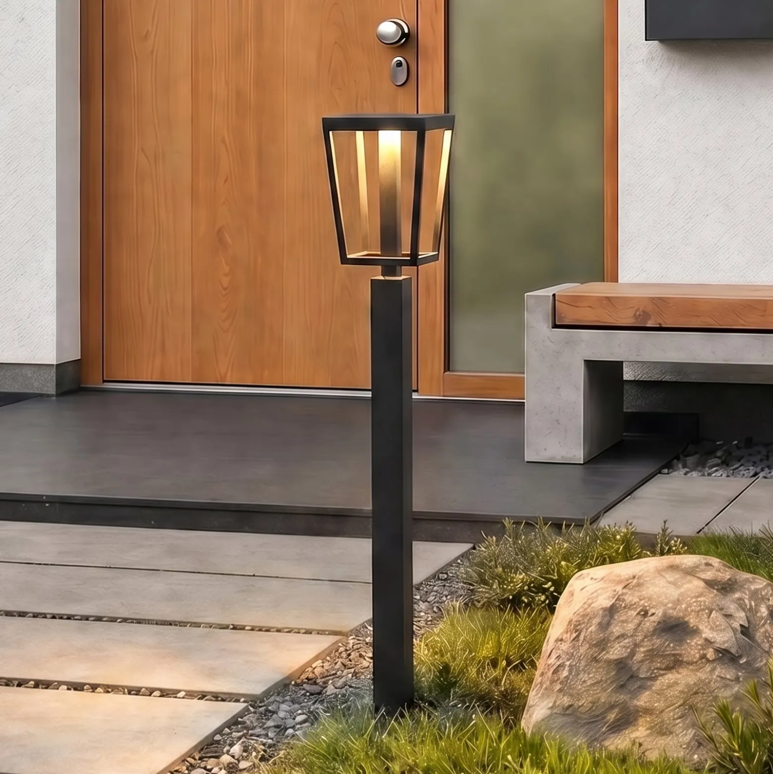 Lucande LED-Wegeleuchte Lynx, 95,5 cm, schwarz, IP65