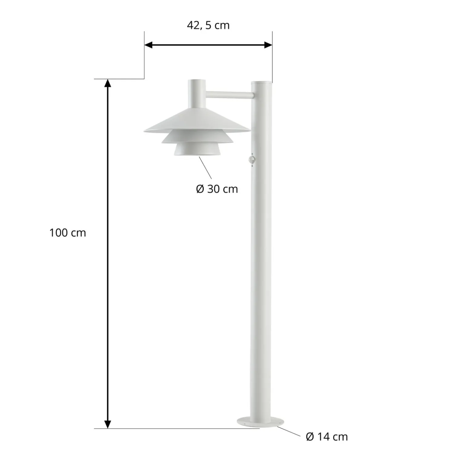 Lucande LED-Wegeleuchte Montaro, 100 cm, weiß, Sensor