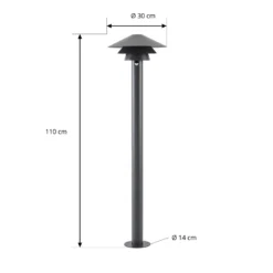 Lucande LED-Wegeleuchte Montaro, 110 cm, anthrazit, Sensor