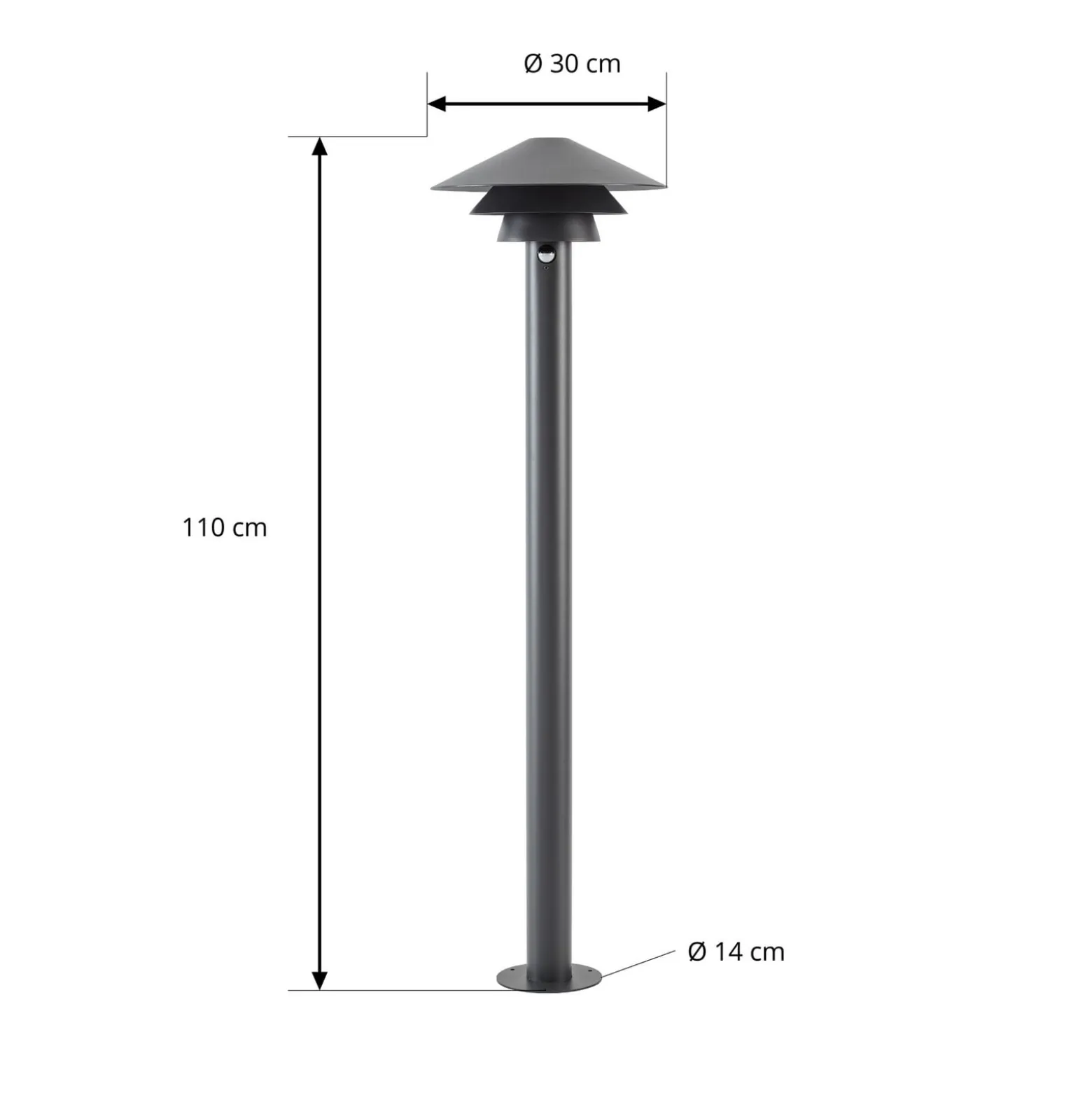 Lucande LED-Wegeleuchte Montaro, 110 cm, anthrazit, Sensor