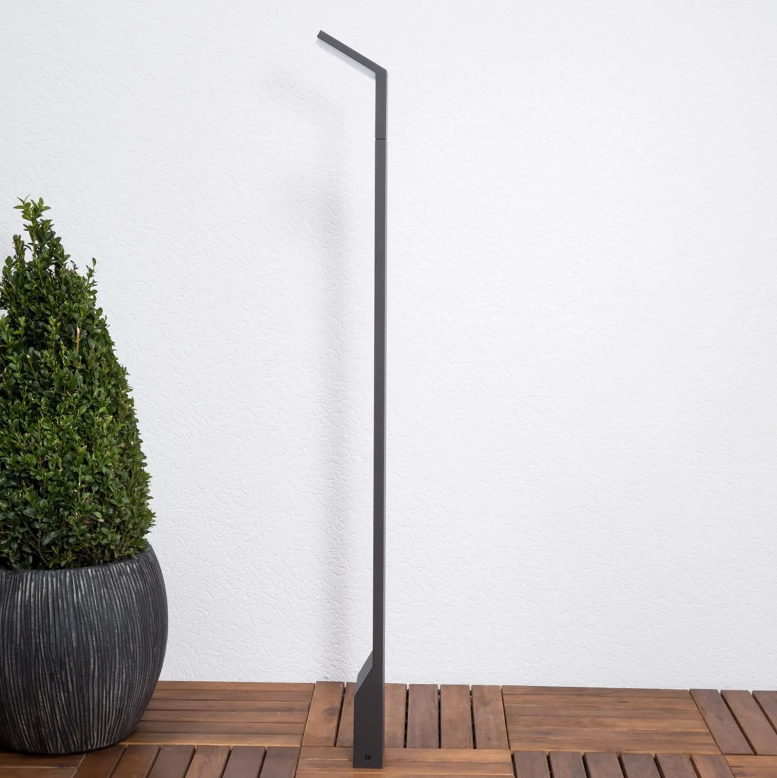 Lucande LED-Wegeleuchte Nevio, anthrazit, Metall, 100 cm