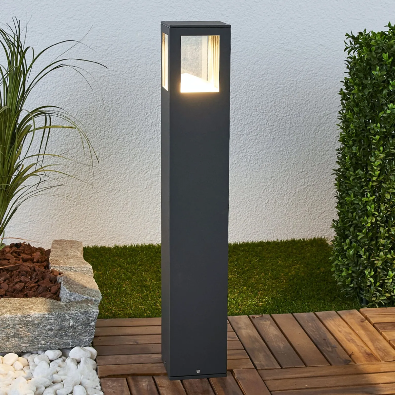 Lucande LED-Wegeleuchte Nicola, 65 cm, anthrazit, P54