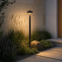 Lucande LED-Wegeleuchte Nirella, 100cm, schwarz, CCT, Sensor