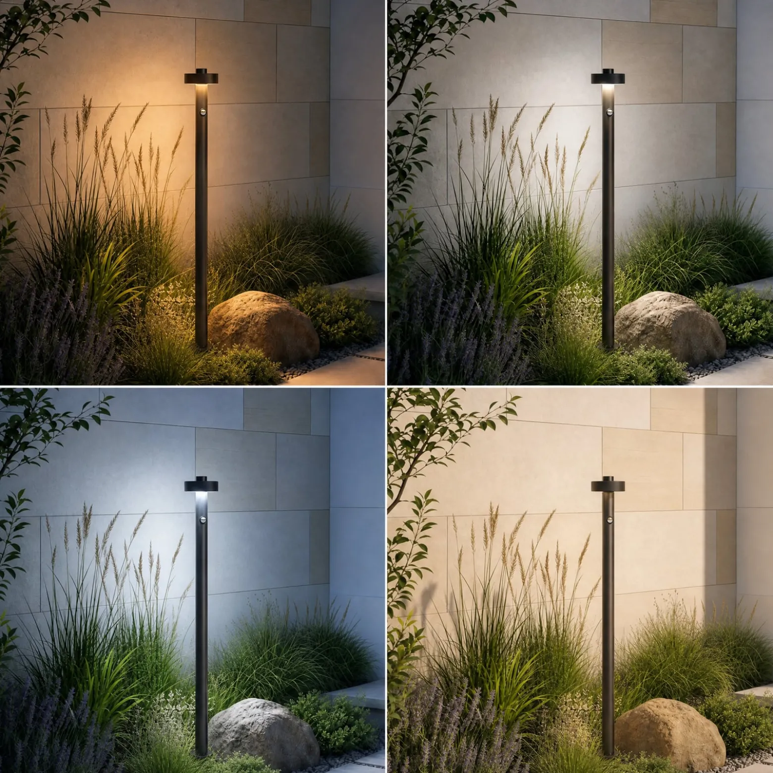 Lucande LED-Wegeleuchte Nirella, 100cm, schwarz, CCT, Sensor