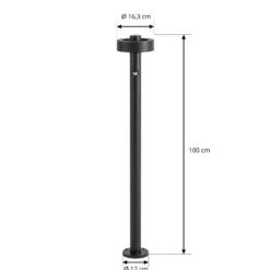 Lucande LED-Wegeleuchte Nirella, 100cm, schwarz, CCT, Sensor