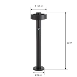 Lucande LED-Wegeleuchte Nirella, 60 cm, schwarz, CCT, Sensor