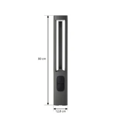 Lucande LED-Wegeleuchte Pirron, Höhe 80 cm, Steckdose, IP54