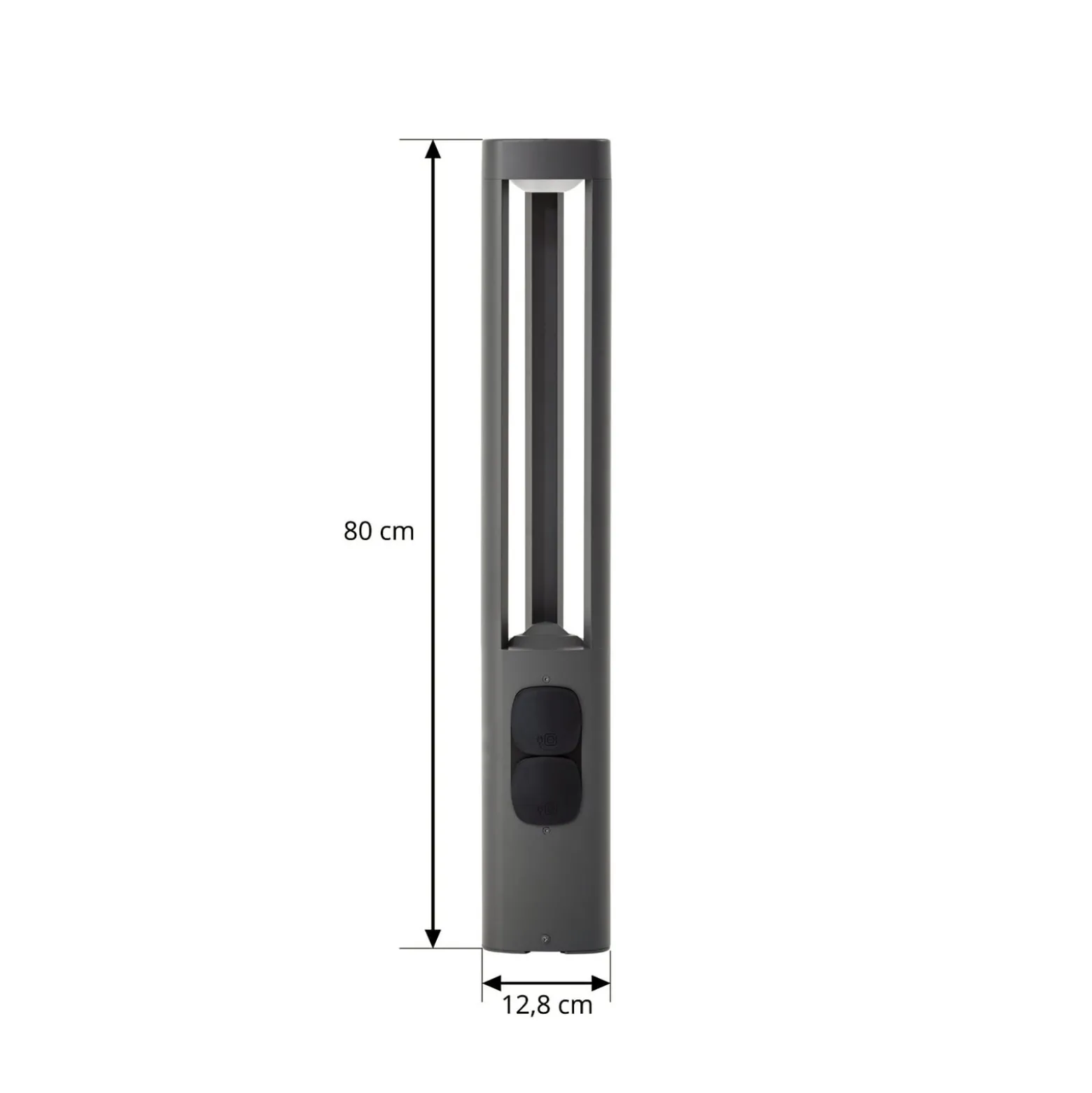Lucande LED-Wegeleuchte Pirron, Höhe 80 cm, Steckdose, IP54