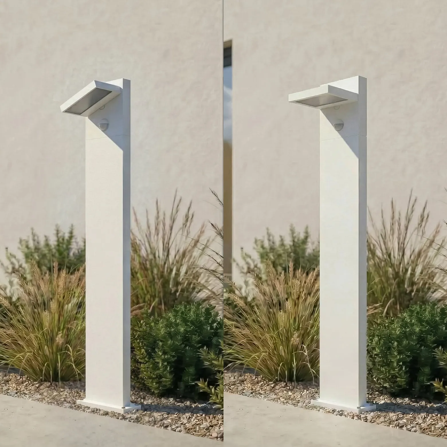 Lucande LED-Wegeleuchte Silvan, weiß, 100 cm, Sensor, IP54