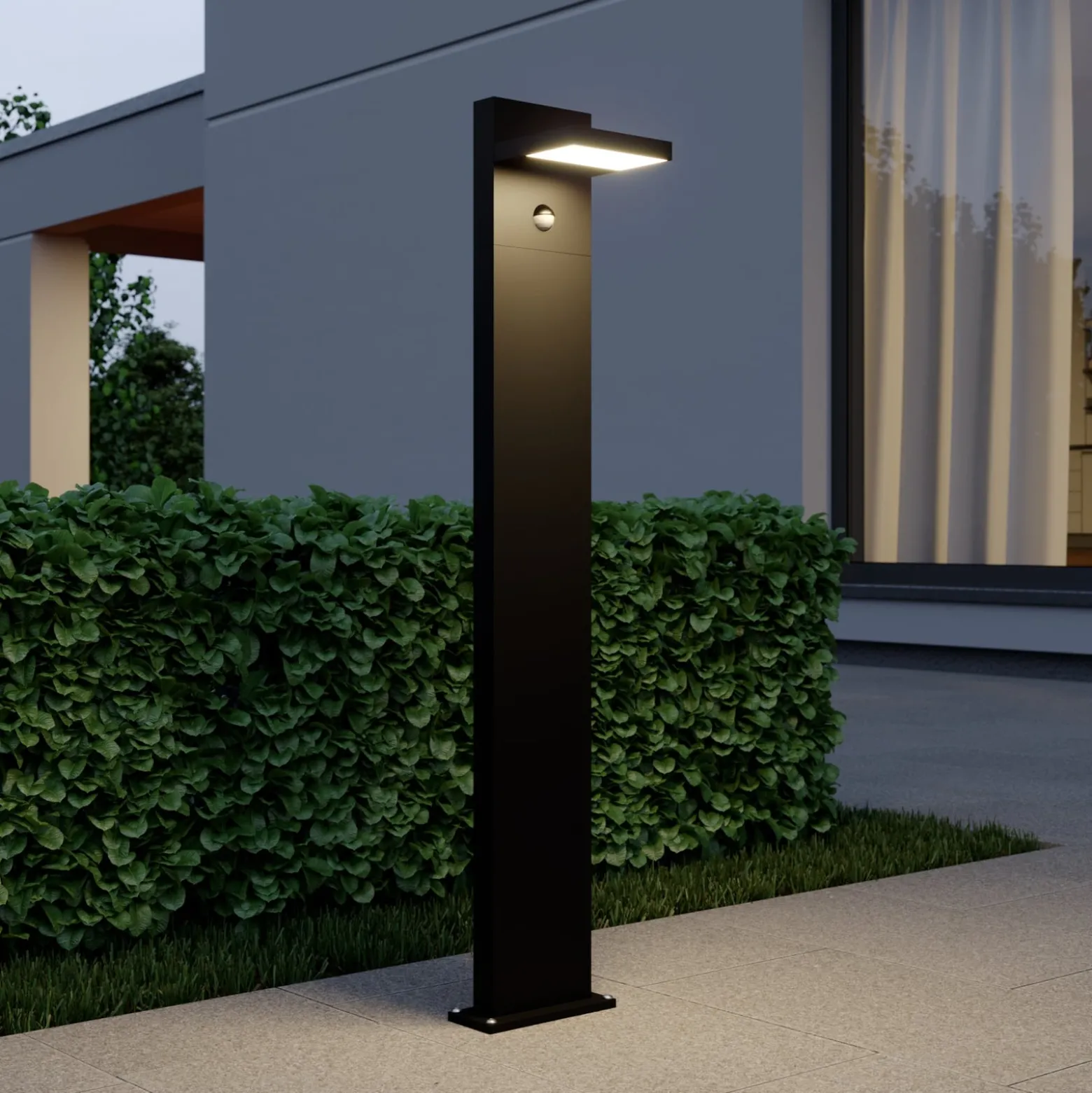 Lucande LED-Wegeleuchte Silvan, anthrazit, 100 cm, Sensor