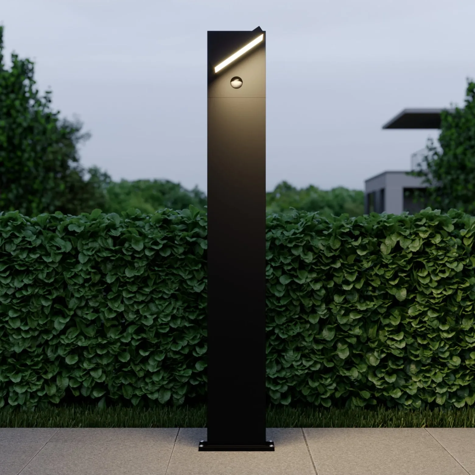 Lucande LED-Wegeleuchte Silvan, anthrazit, 100 cm, Sensor