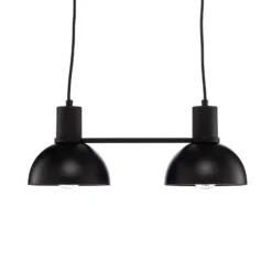 Lucande Mostrid Hängelampe, schwarz, zweiflammig