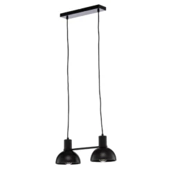 Lucande Mostrid Hängelampe, schwarz, zweiflammig