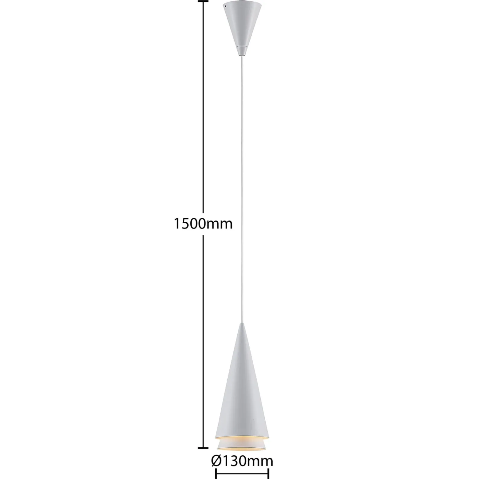 Lucande Naoh Hängeleuchte, einflammig, weiß