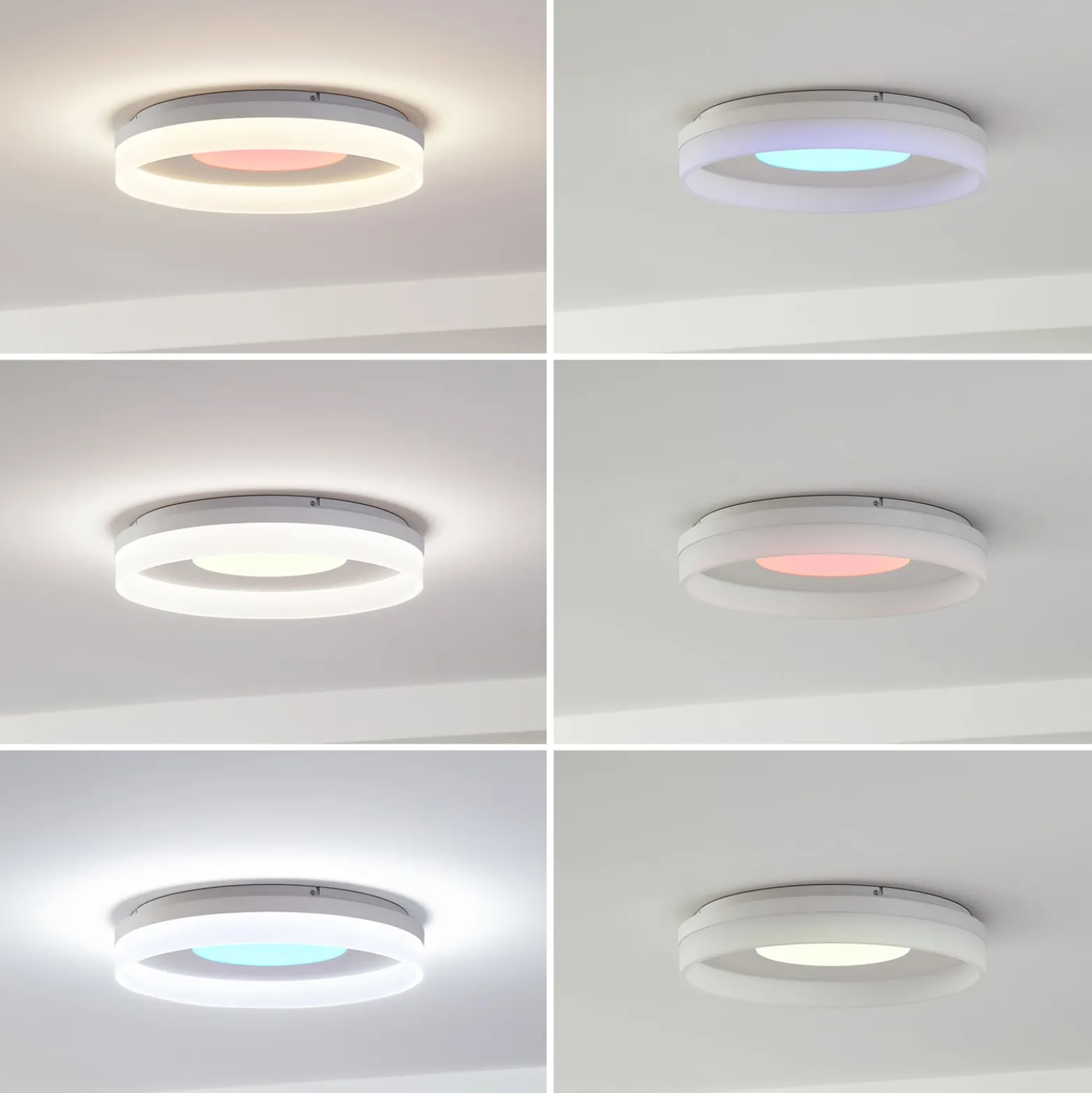 Lucande Smart LED-Deckenleuchte Squillo weiß Tuya RGBW CCT