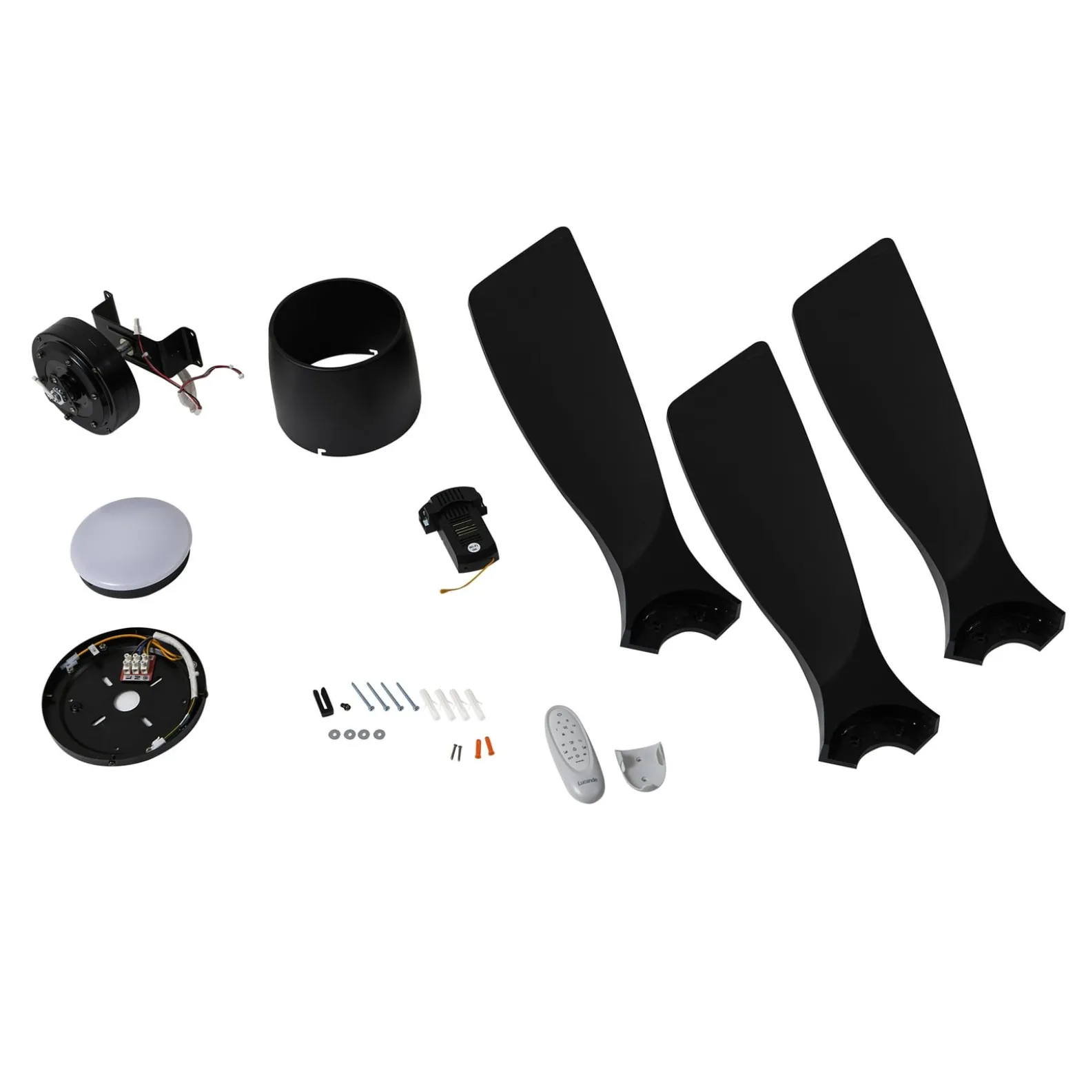 Lucande Smart LED-Deckenventilator Moneno, schwarz, DC, Tuya