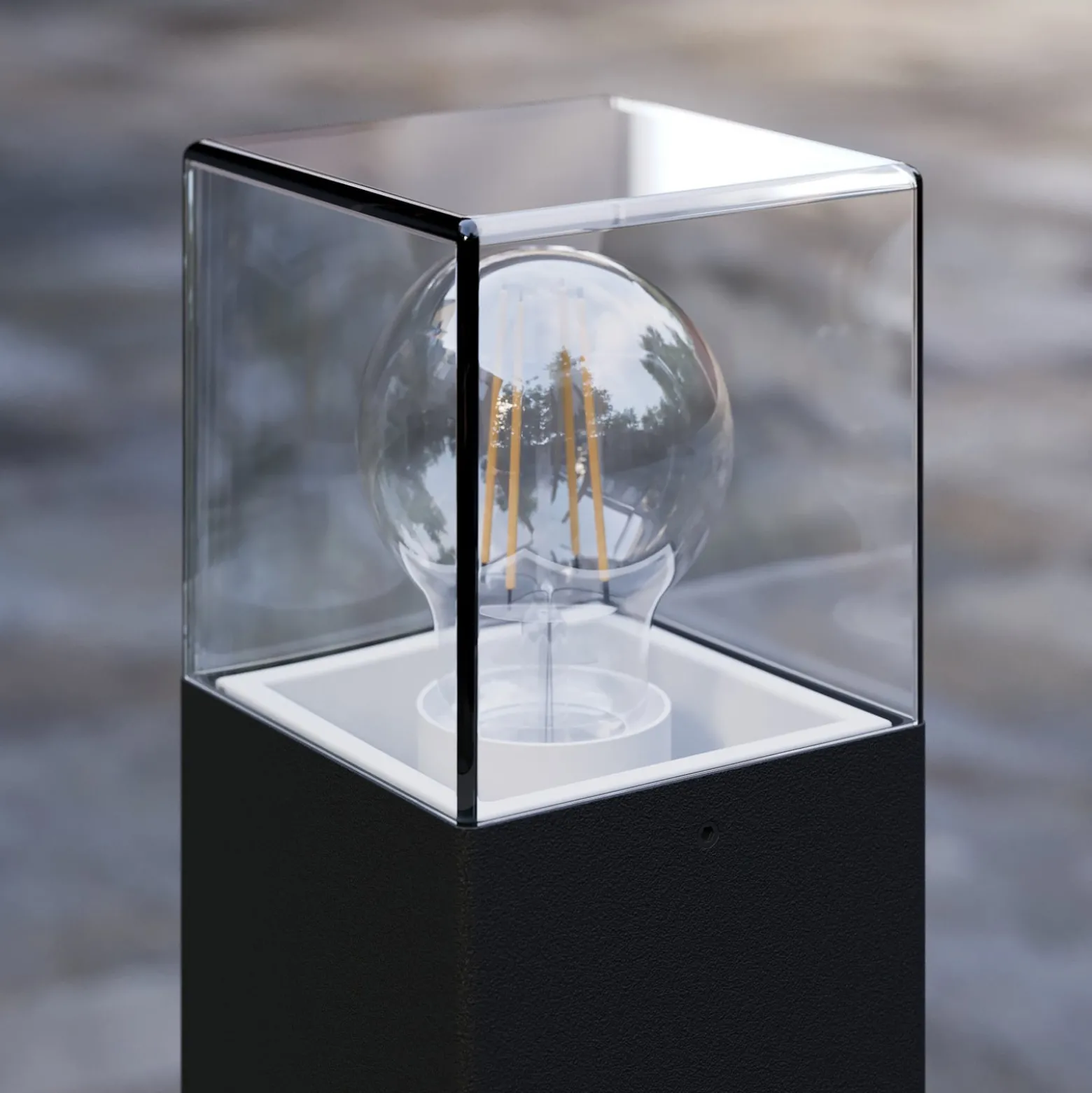 Lucande Wegeleuchte Keke, Höhe 70 cm, anthrazit, Aluminium