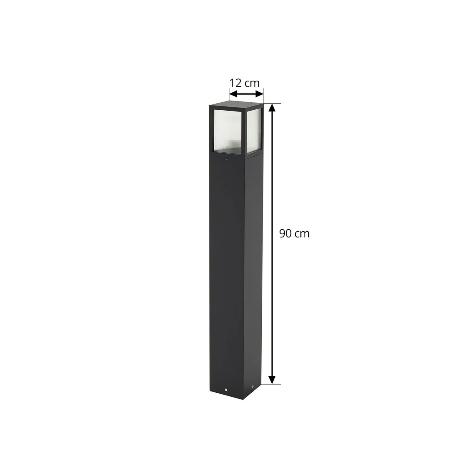 Lucande Wegeleuchte Klemens, 90 cm, schwarz, Metall, IP54
