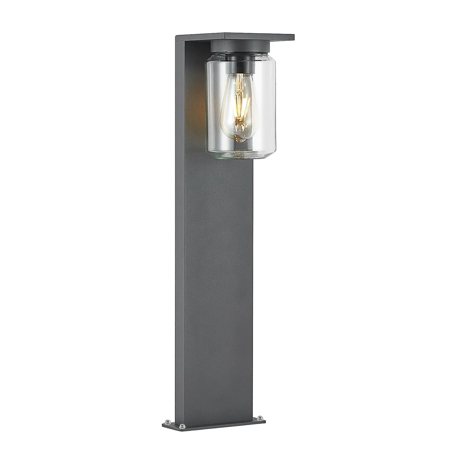 Lucande Wegeleuchte Semka, 65 cm, anthrazit, Glas, Aluminium
