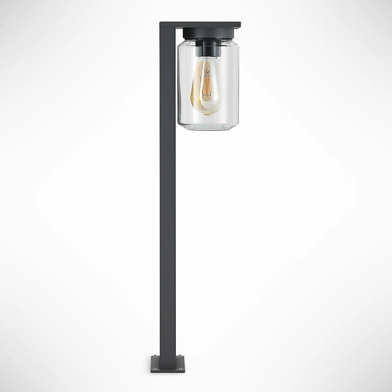 Lucande Wegeleuchte Semka, 65 cm, anthrazit, Glas, Aluminium