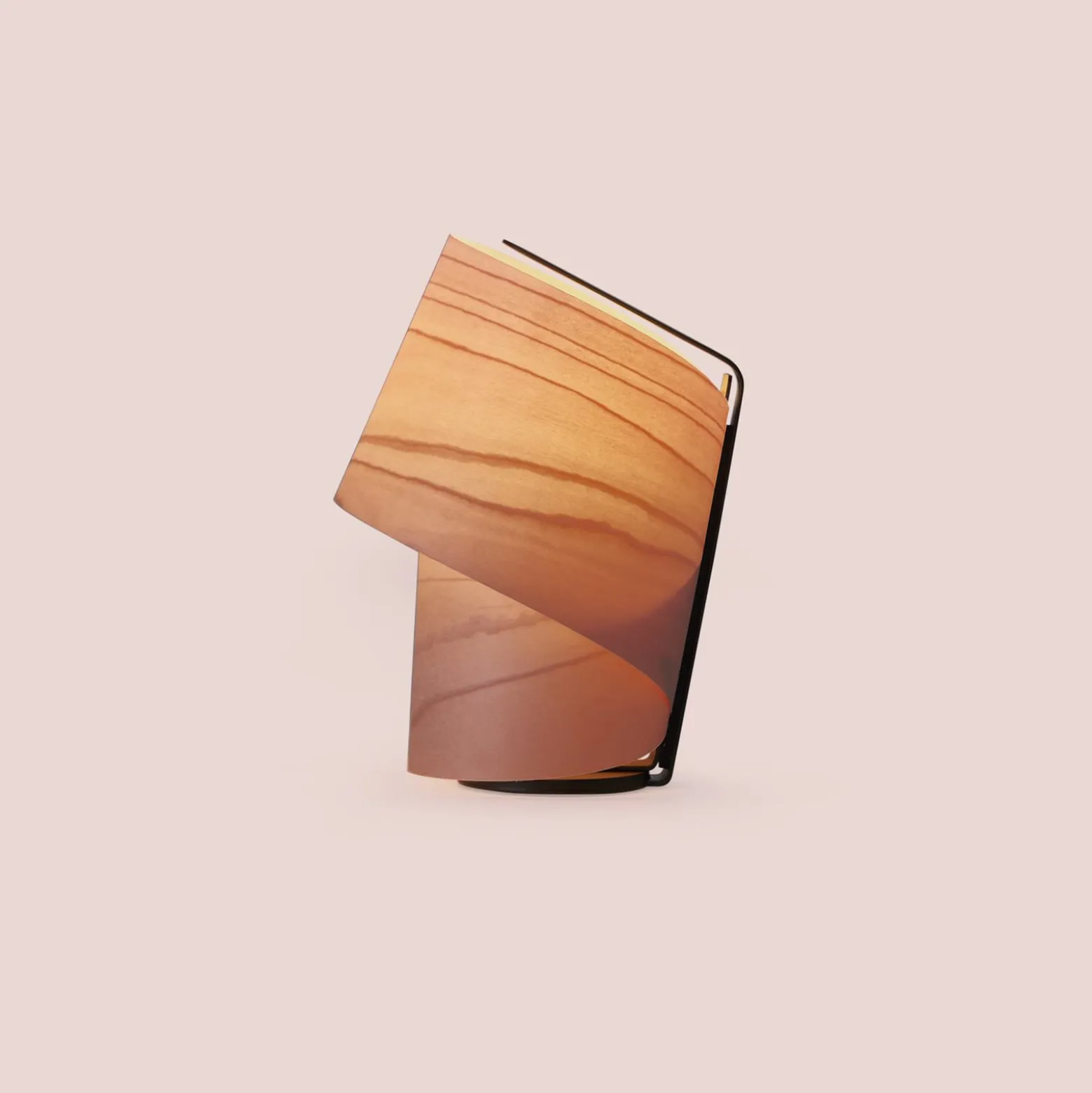 LZF Tiny Tischleuchte, rosé, Höhe 22,5 cm, Holzfurnier