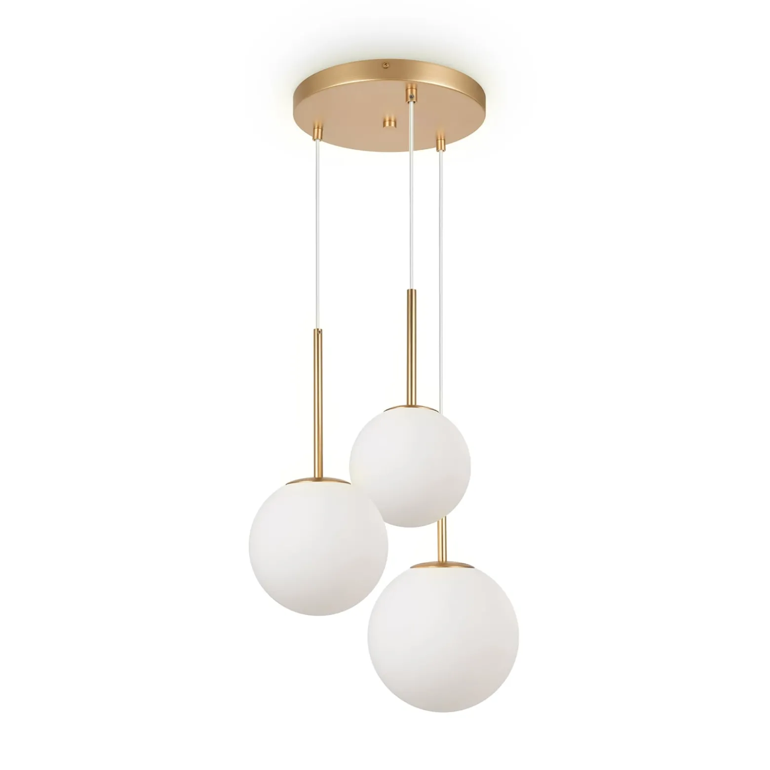 Maytoni Basic form Hängeleuchte, weiß/gold, 3-flg.