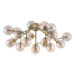 Maytoni Dallas Deckenleuchte, 20 Glaskugeln, gold