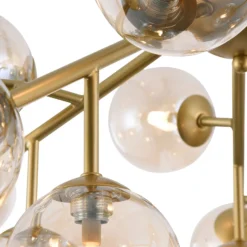 Maytoni Dallas Deckenleuchte, 20 Glaskugeln, gold