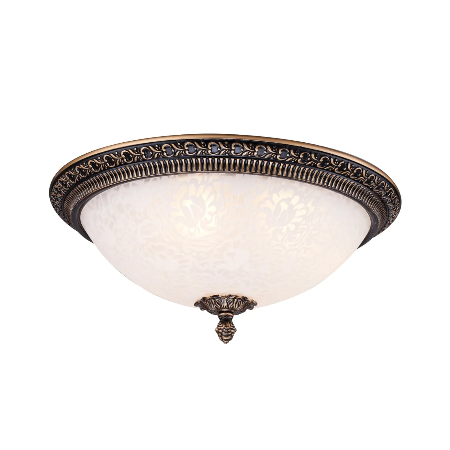 Maytoni Deckenlampe Pascal, bronze antik Ø 37 cm Glas/Metall