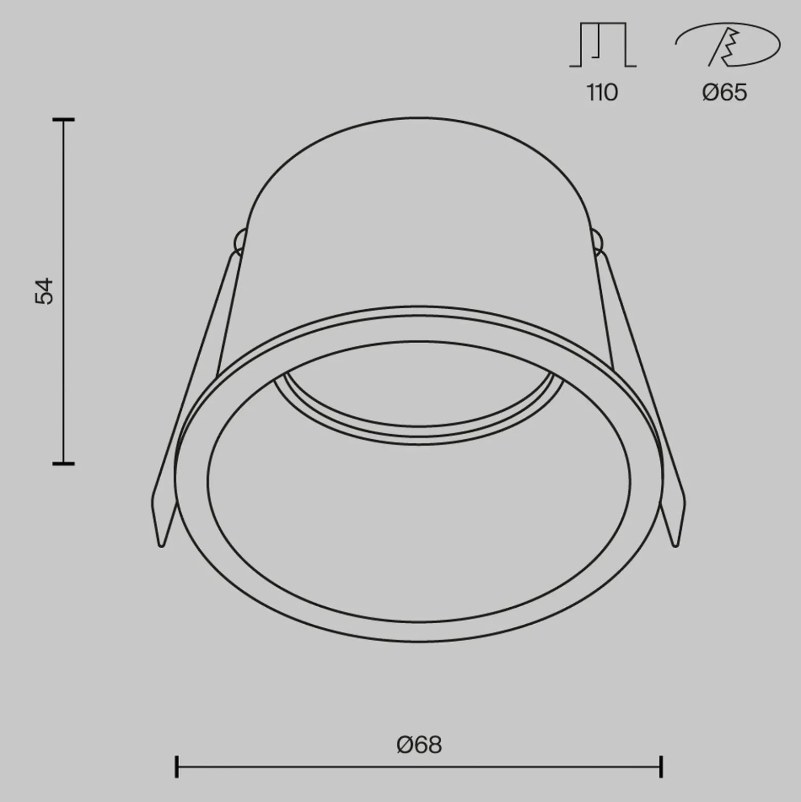 Maytoni Einbaudownlight Reif, weiß/weiß, Ø 6,8 cm, Aluminium