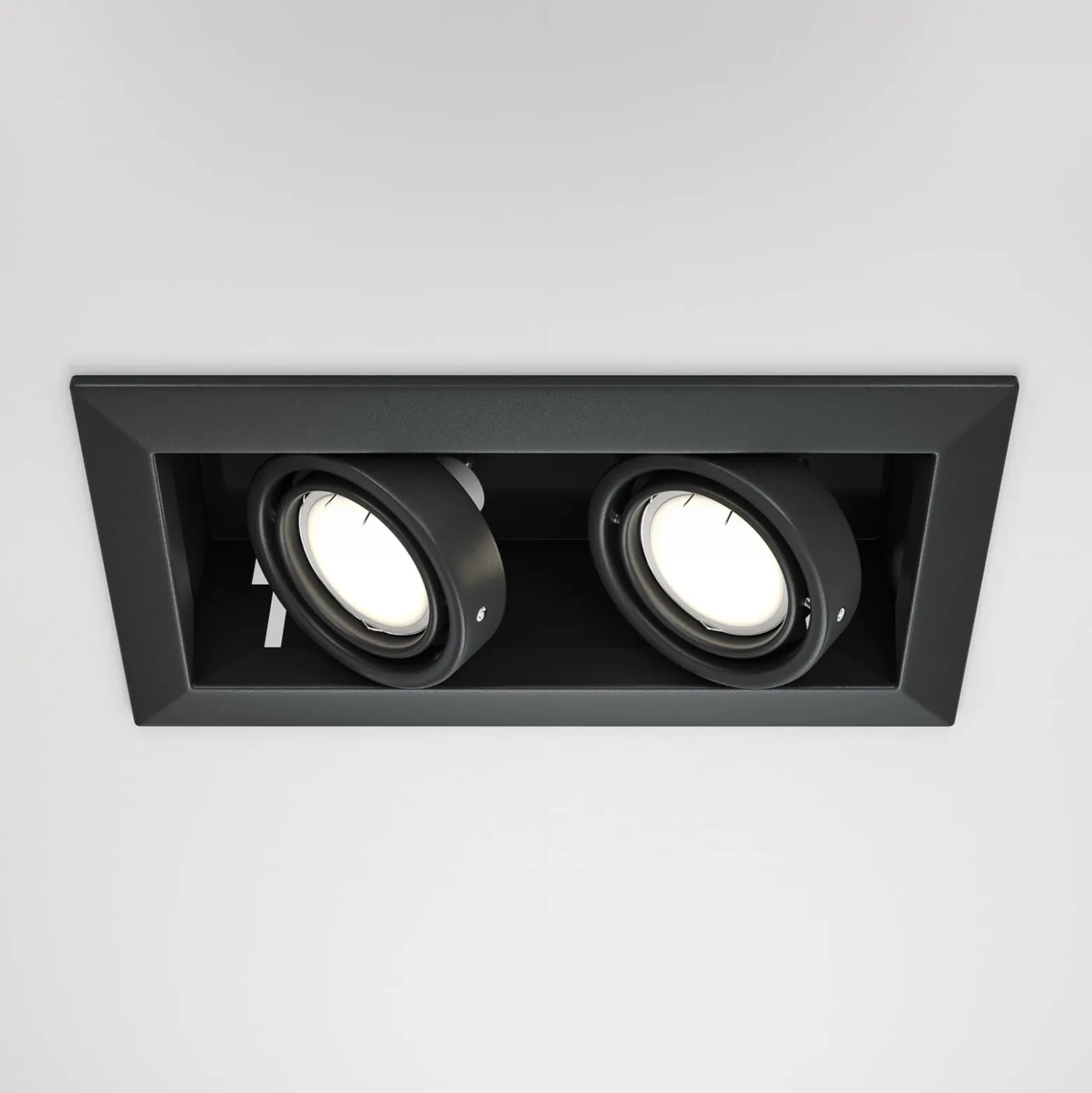 Maytoni Einbauleuchte Metal, schwarz, 25 x 13 cm, 2-flammig