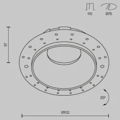 Maytoni Einbauleuchte Share, weiß/weiß, Ø 10,2 cm, Alu, GU10
