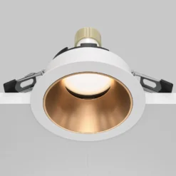 Maytoni Einbauleuchte Share, weiß/gold, Ø 8,5 cm, Alu, GU10