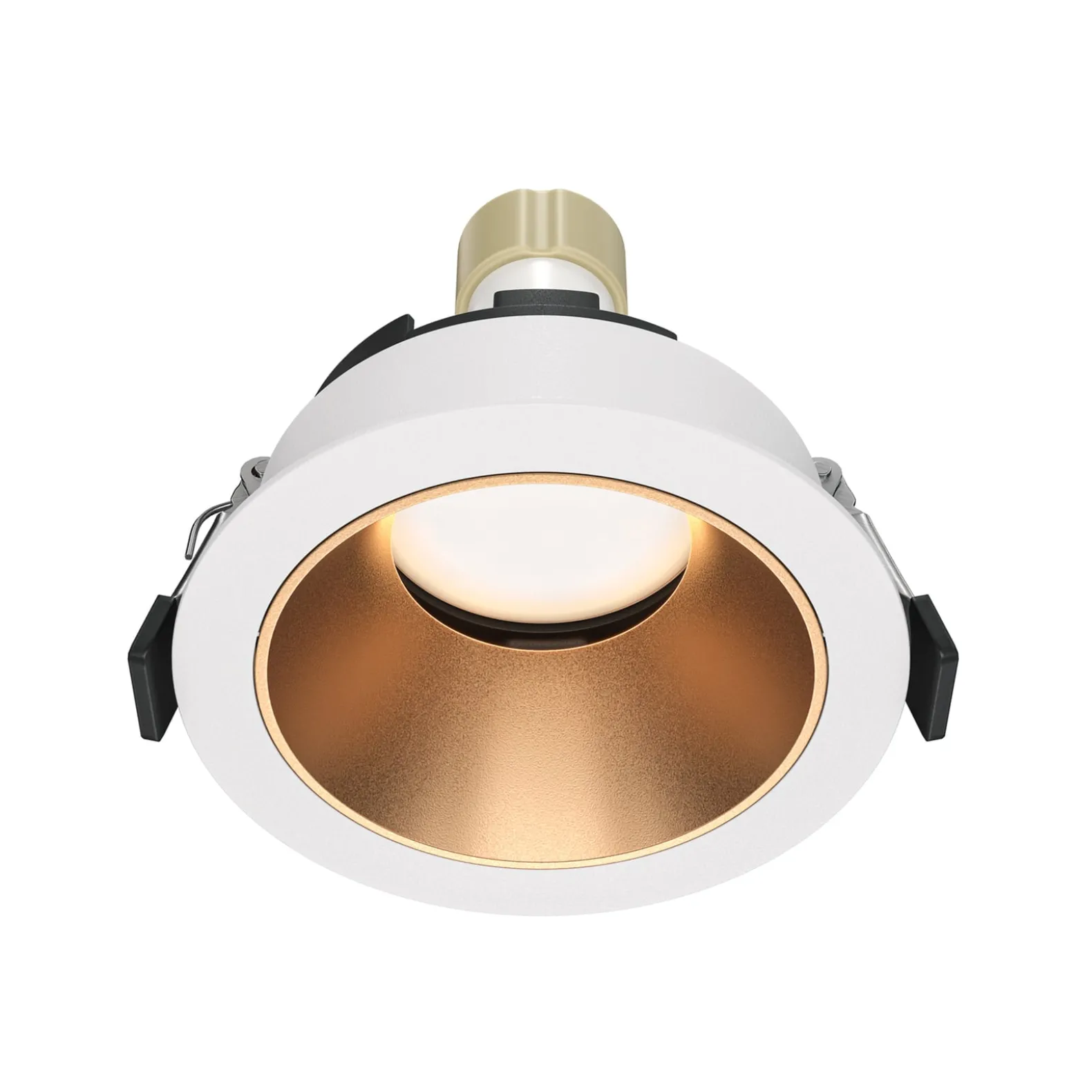 Maytoni Einbauleuchte Share, weiß/gold, Ø 8,5 cm, Alu, GU10