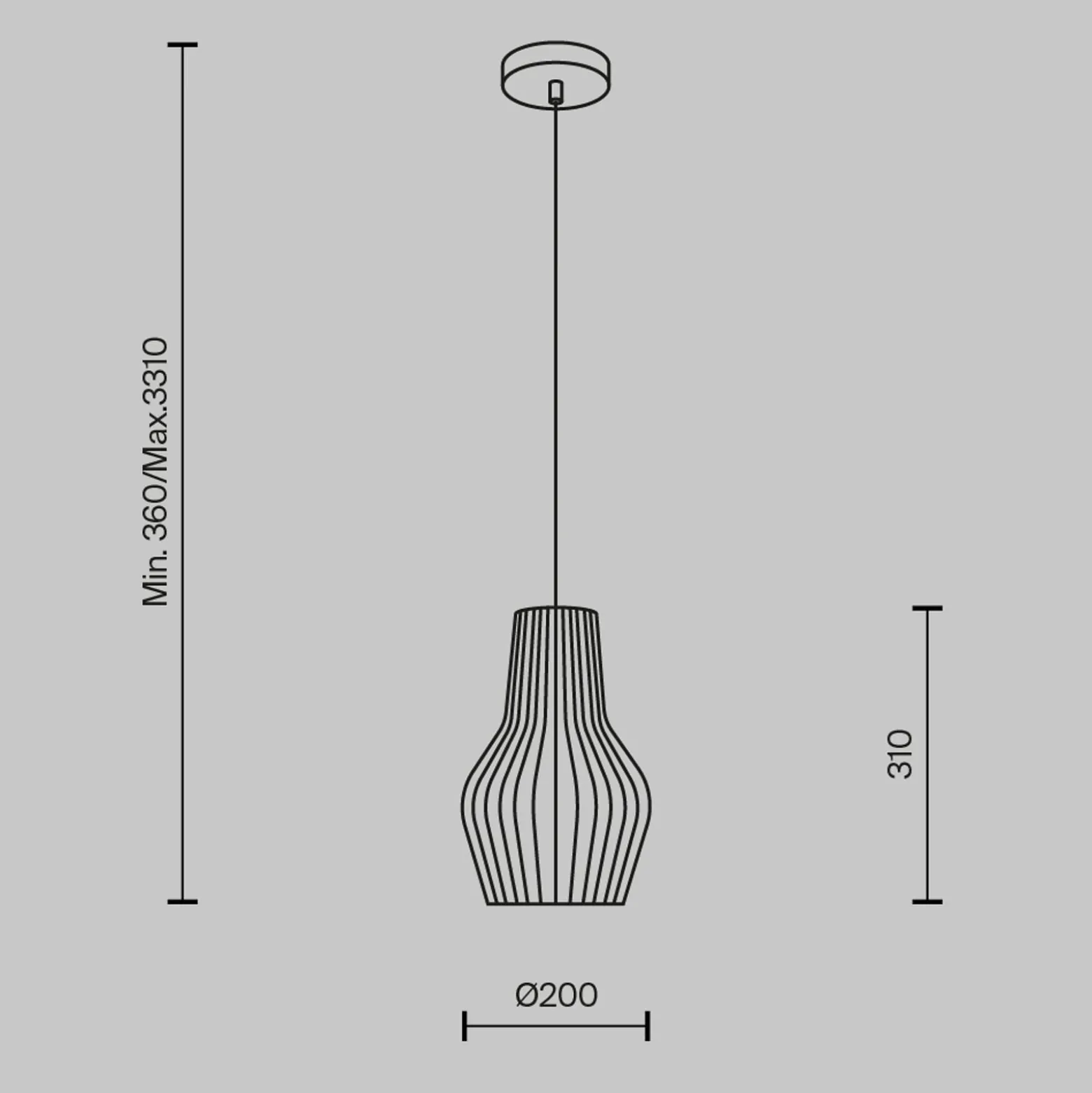 Maytoni Hängelampe Roots, Ø 20 cm, Höhe 31 cm, Holz/schwarz