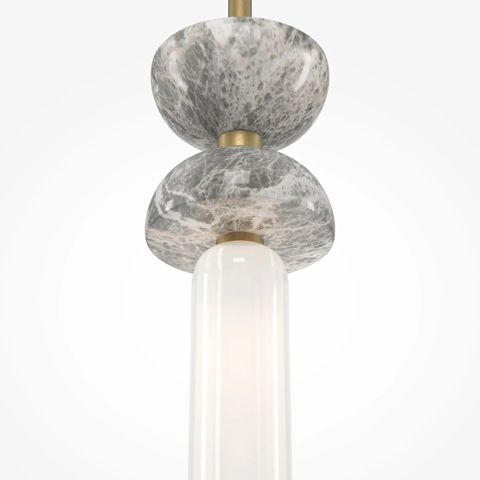 Maytoni Hängeleuchte Kyoto, gold, Ø 10 cm, Marmor, Glas
