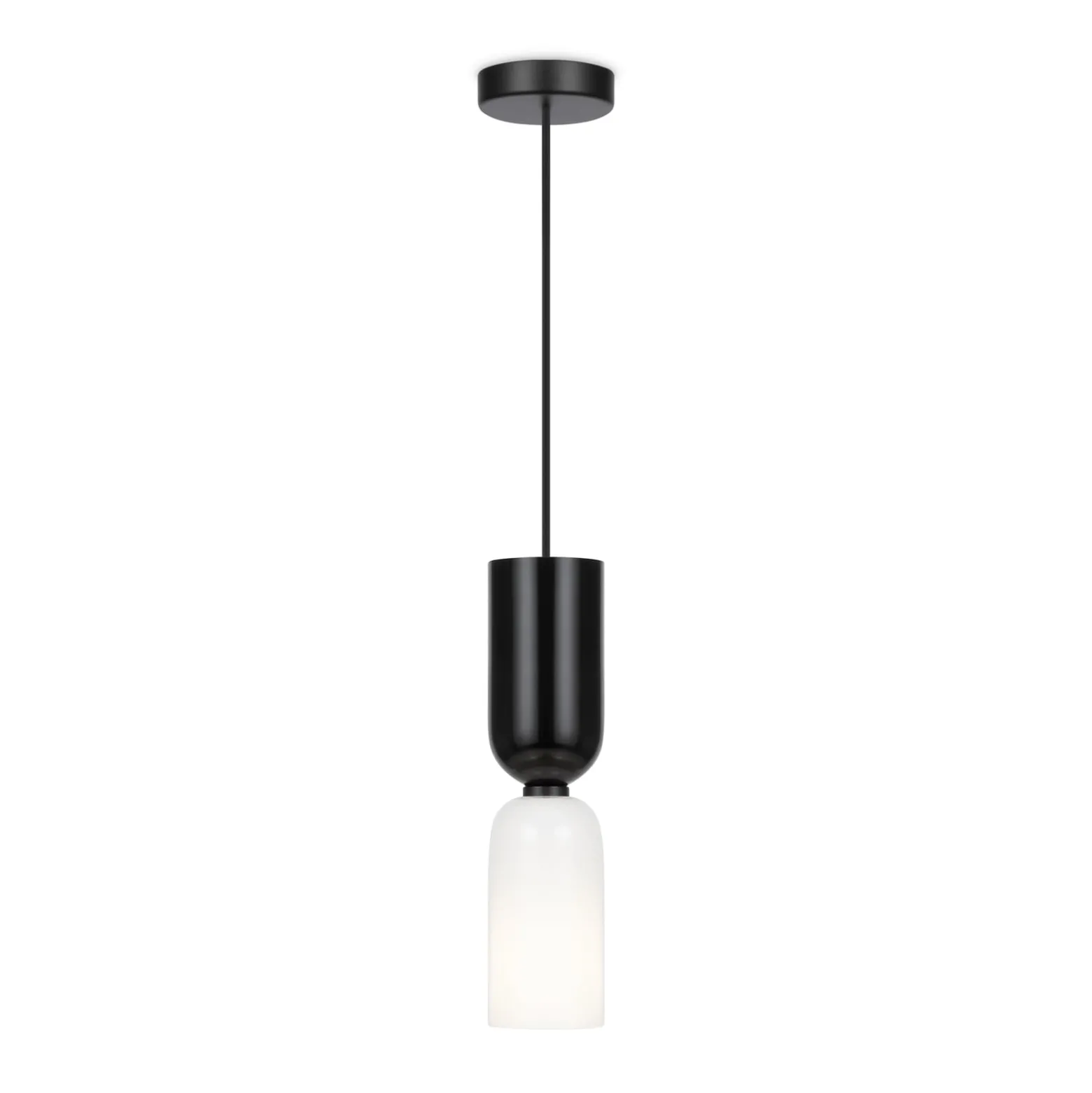 Maytoni Hängeleuchte Memory, schwarz, Ø 8 cm, Keramik, Glas