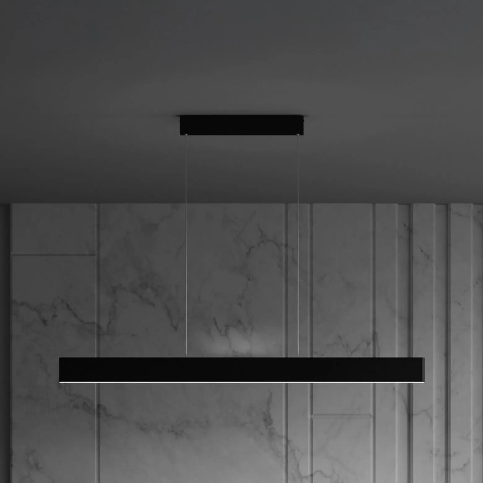Maytoni LED-Hängelampe Step, schwarz, 118,5 cm, 3.000 K, Alu
