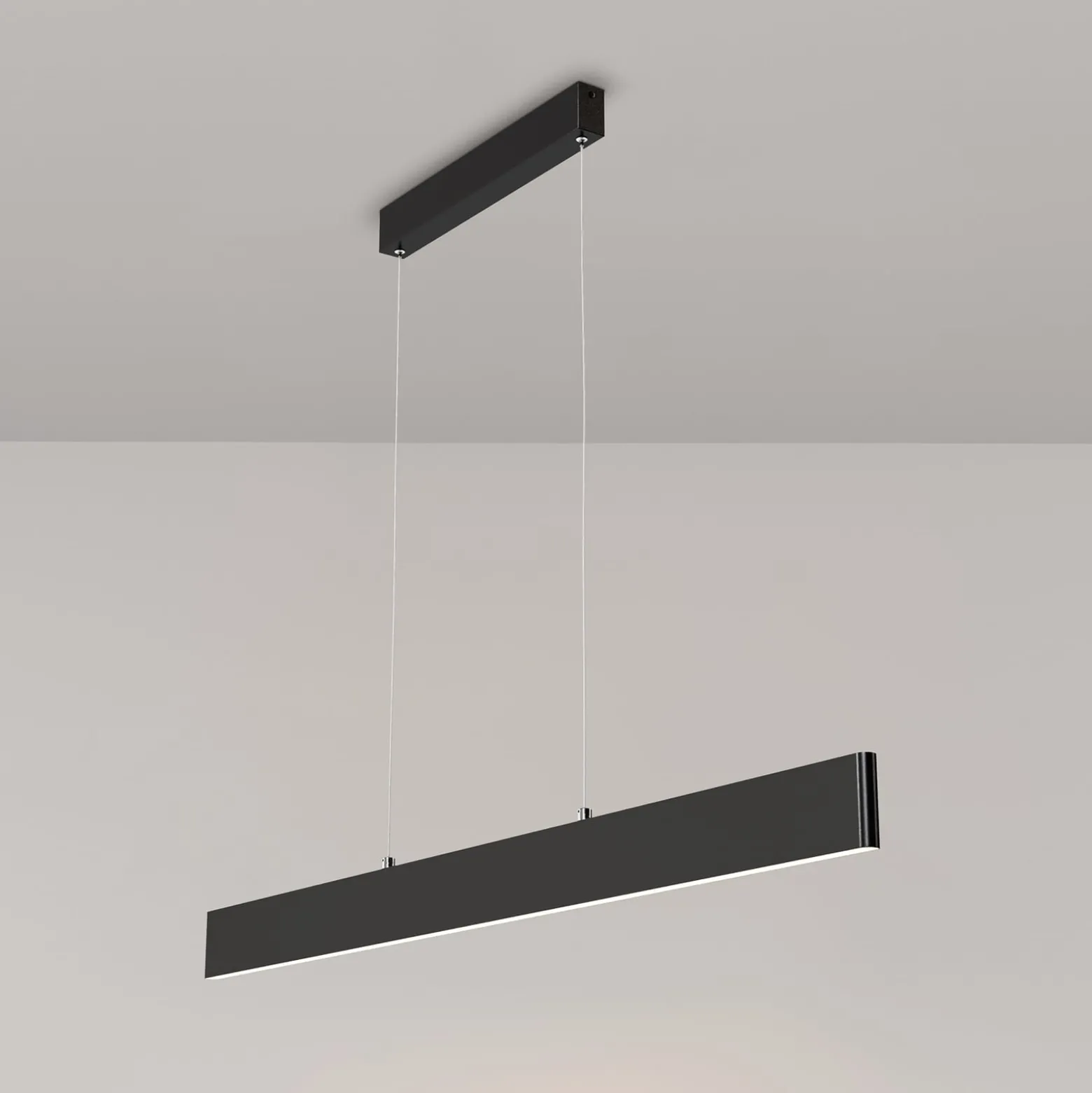 Maytoni LED-Hängelampe Step, schwarz, 118,5 cm, 3.000 K, Alu