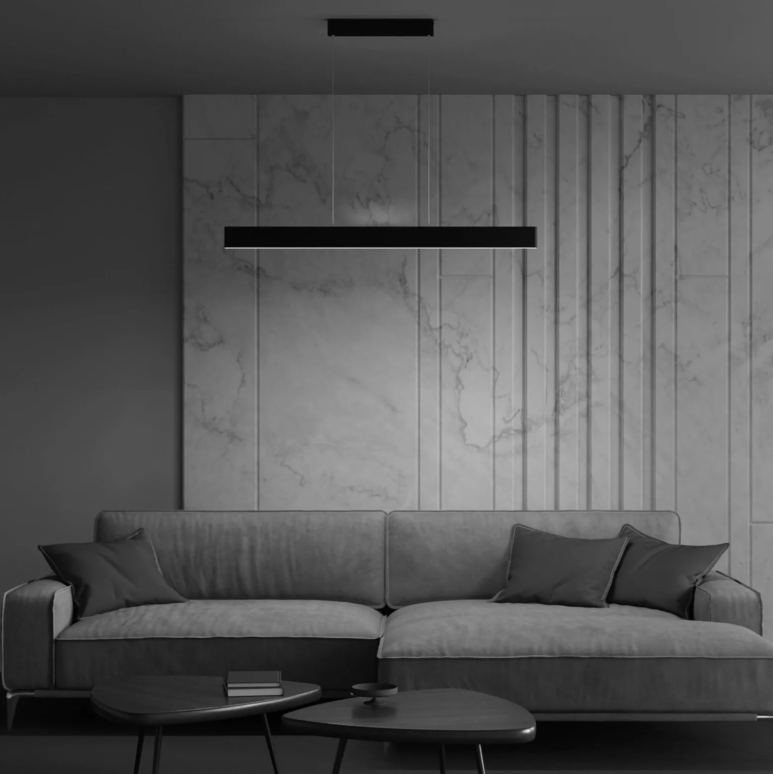 Maytoni LED-Hängelampe Step, schwarz, 118,5 cm, 3.000 K, Alu