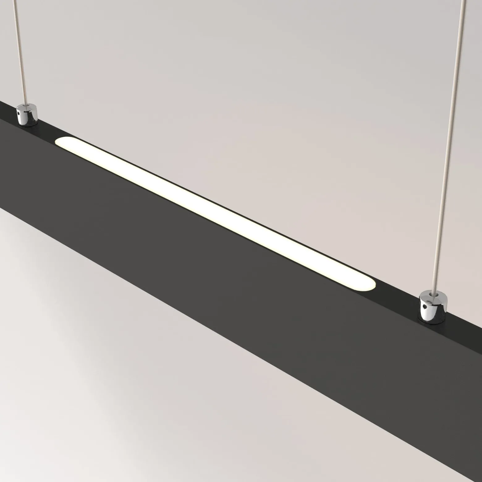 Maytoni LED-Hängelampe Step, schwarz, 118,5 cm, 3.000 K, Alu