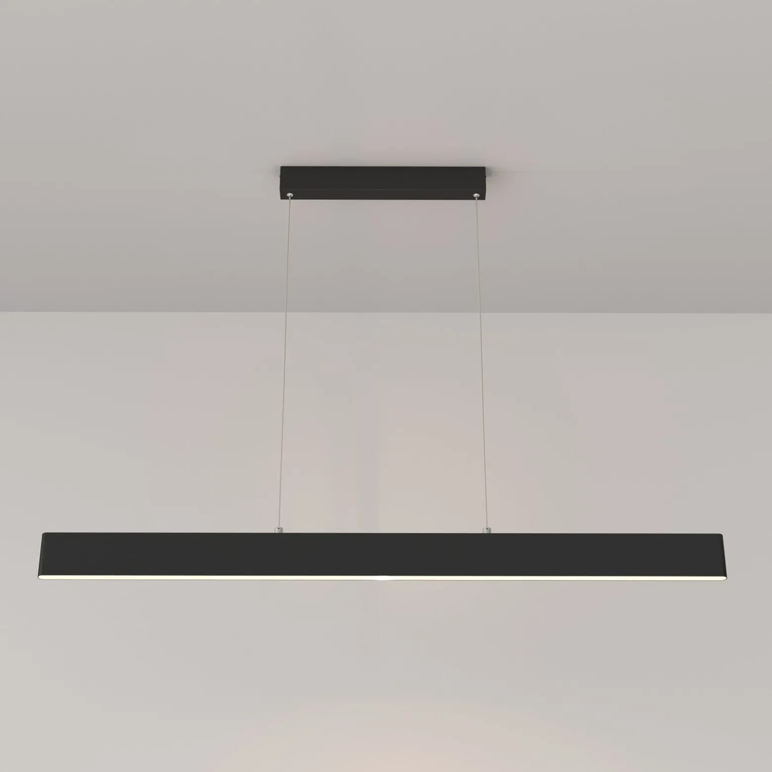 Maytoni LED-Hängelampe Step, schwarz, 118,5 cm, 3.000 K, Alu