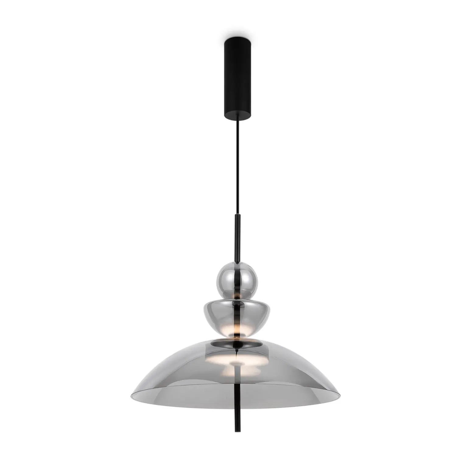 Maytoni LED-Hängeleuchte Bangkok, Ø 40 cm, rauchgrau, Glas