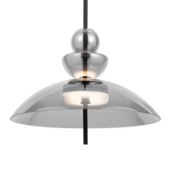 Maytoni LED-Hängeleuchte Bangkok, Ø 40 cm, rauchgrau, Glas